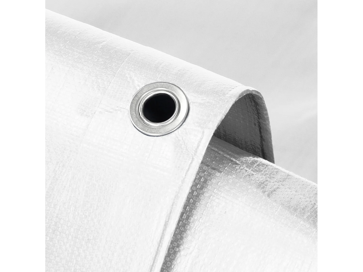 Lona protección impermeable ojales polietileno blanco 1,5x6m 9m² 180g/m²