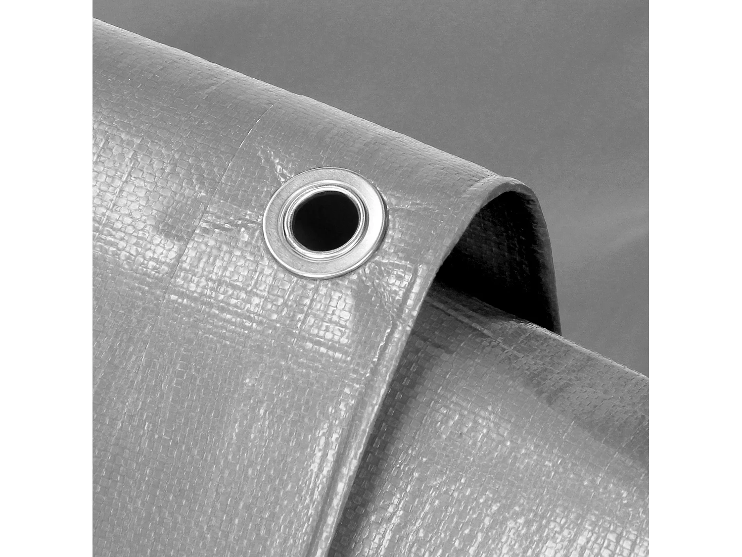 Lona de protección impermeable ojales polietileno cubierta gris4x6m 12m² 180g/m²