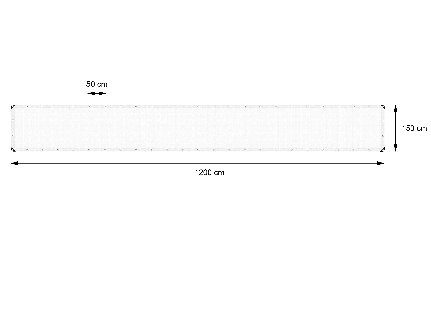 Telone occhiellato impermeabile antistrappo polietilene 1,5x12m 260g/m² bianco