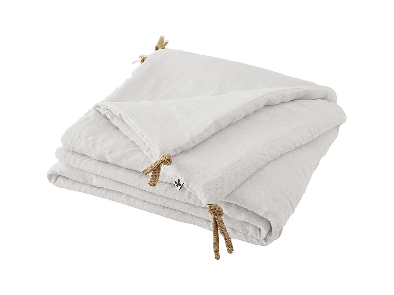 MARGAUX - Chemin de Lit 90x200cm Lin Lavé Coloris Craie