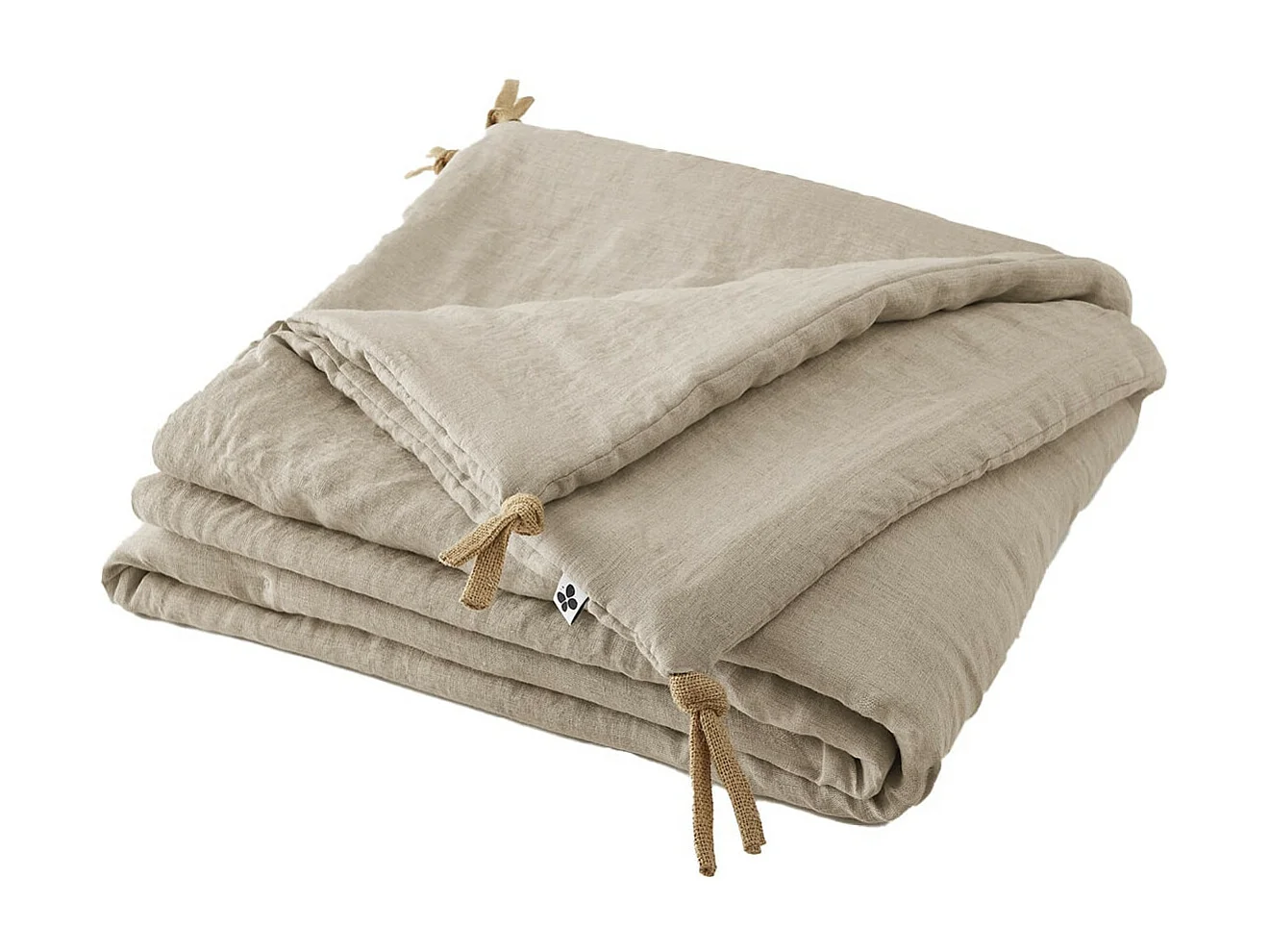 MARGAUX - Chemin de Lit 90x200cm Lin Lavé Coloris Sable