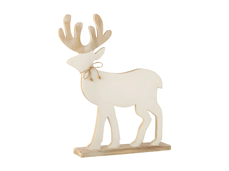 Statuette Déco "Renne sur Pied" 56cm Blanc