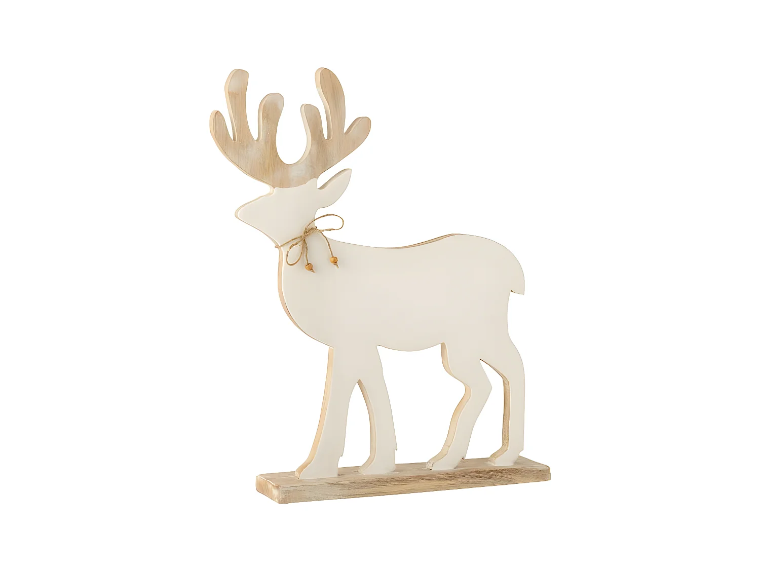 Statuette Déco "Renne sur Pied" 56cm Blanc