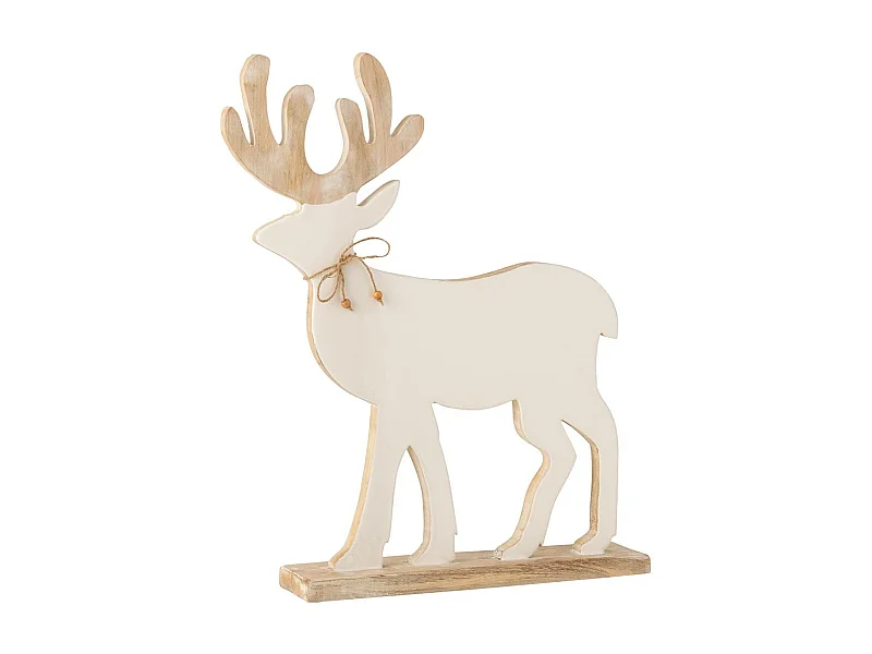 Statuette Déco "Renne sur Pied" 56cm Blanc