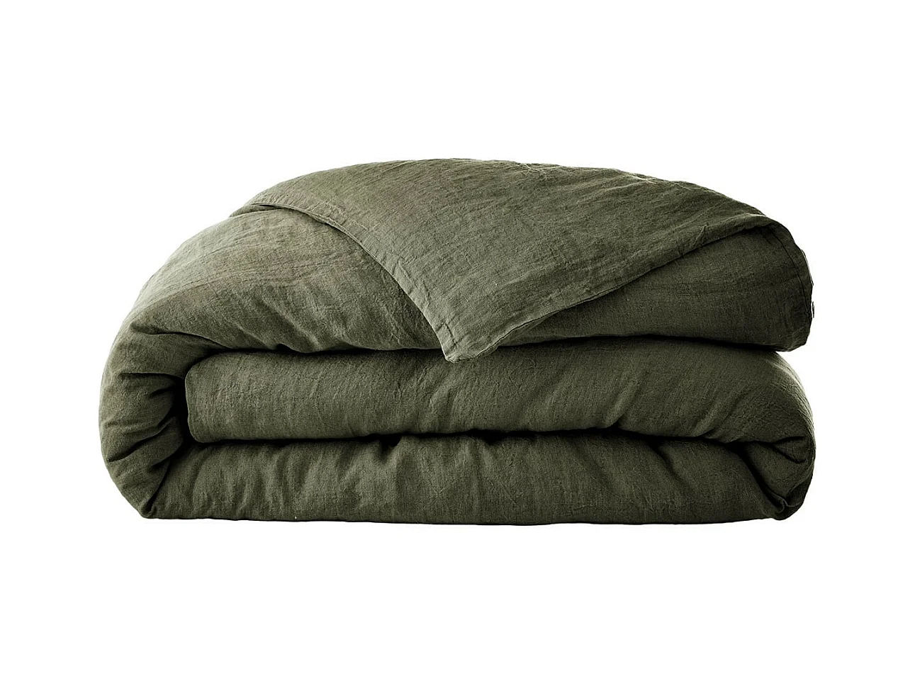 MARGAUX - Housse de Couette 240x220cm Lin Lavé Coloris Thym