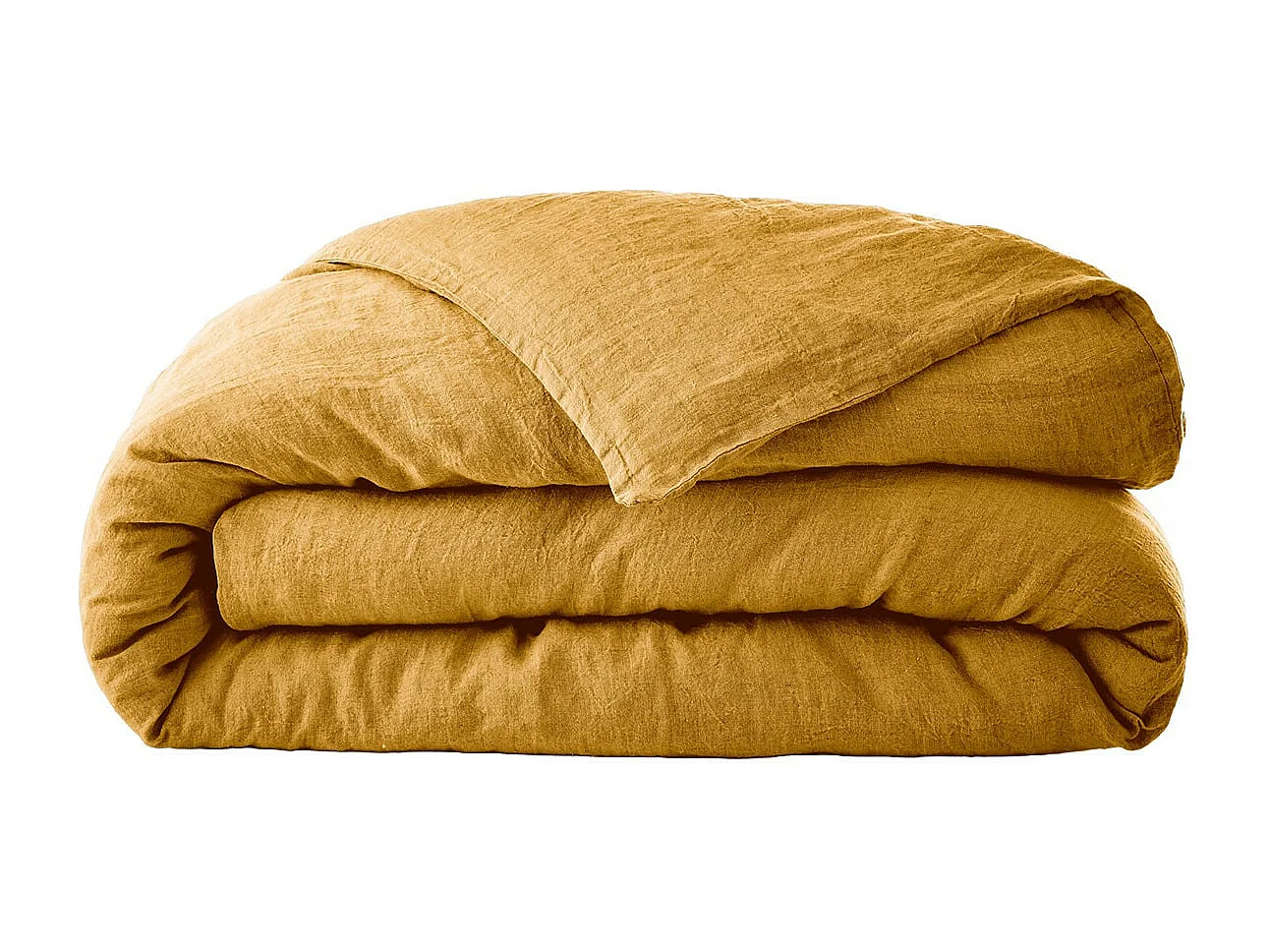 MARGAUX - Housse de Couette 240x220cm Lin Lavé Coloris Miel
