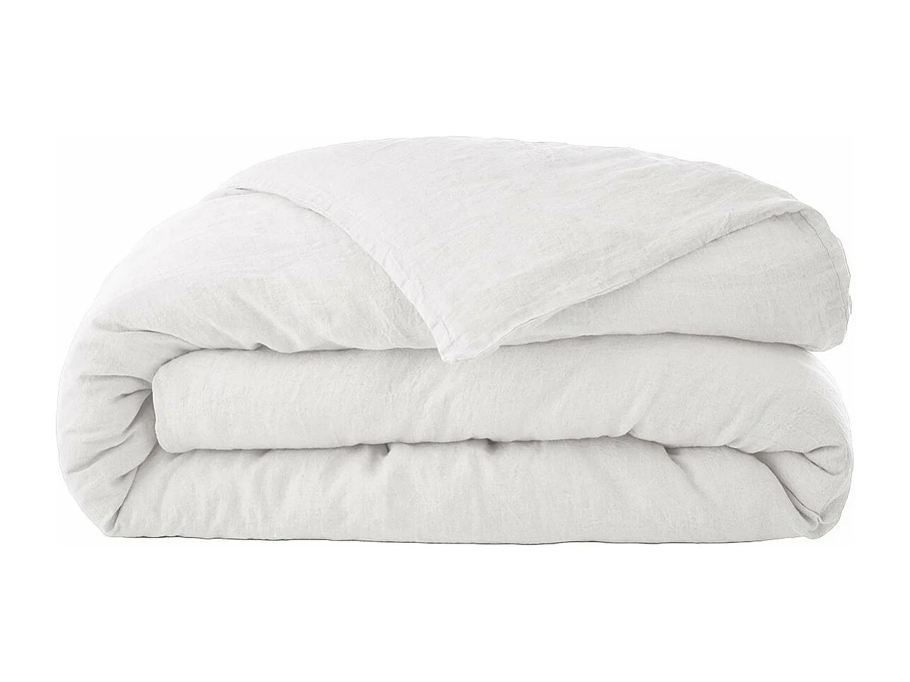 MARGAUX - Housse de Couette 260x240cm Lin Lavé Coloris Craie