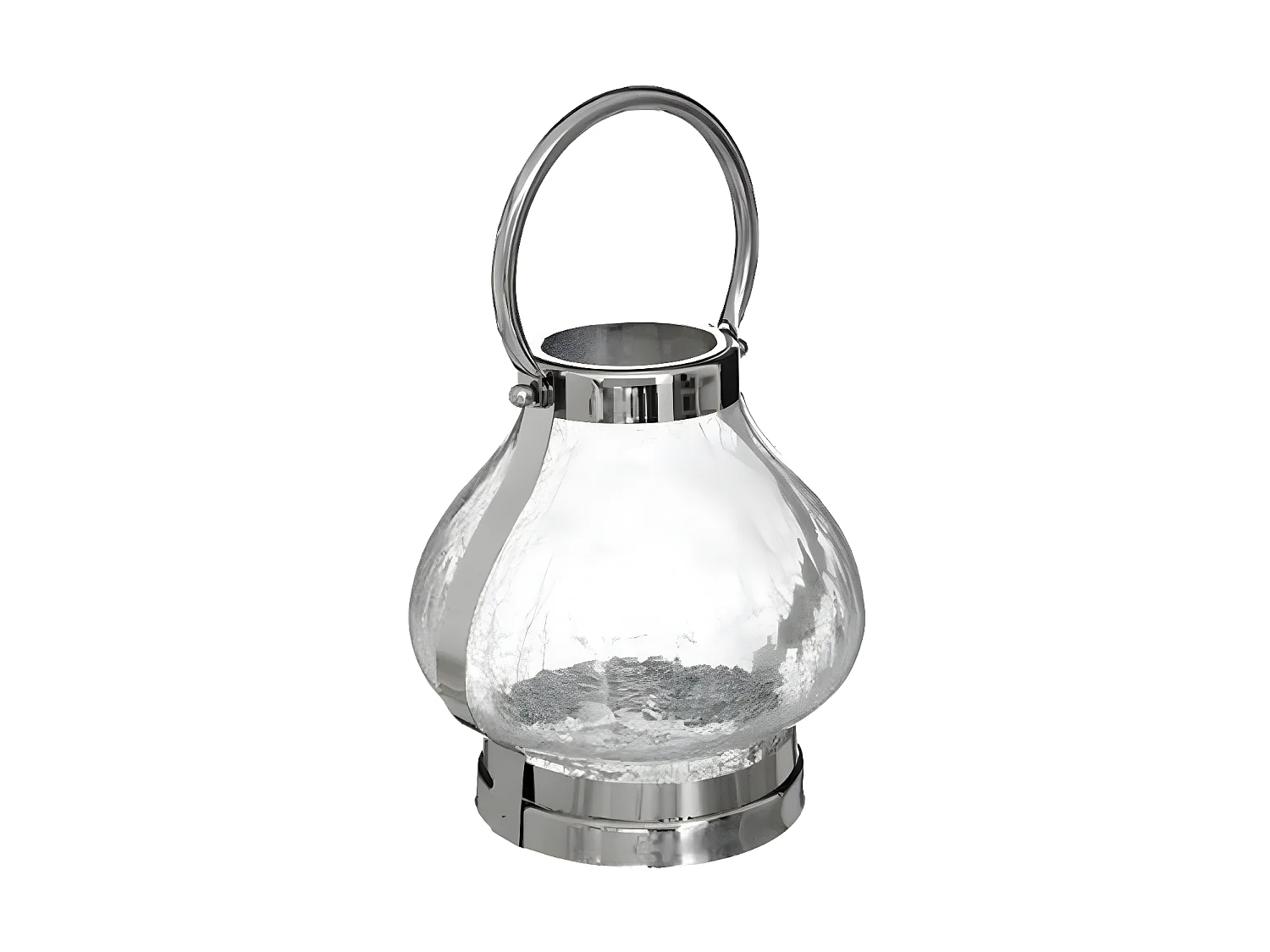 Lanterne Design Craquelé "Léon" 27cm Argent