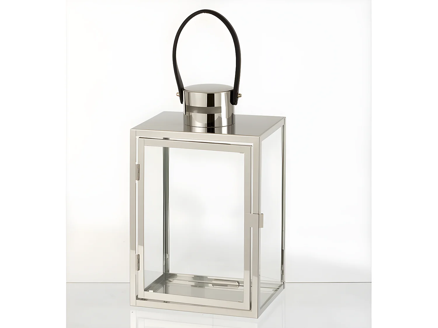 Lanterne Design en Verre "Porta" 44cm Argent