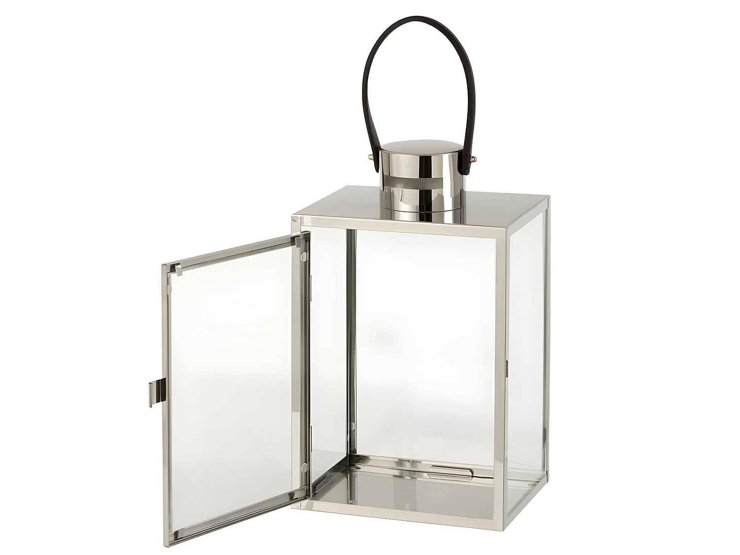 Lanterne Design en Verre "Porta" 44cm Argent