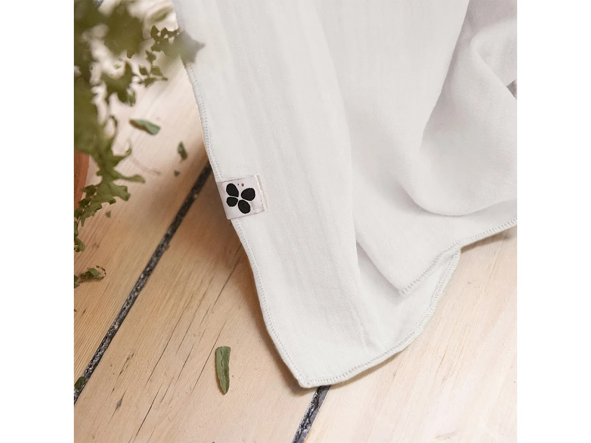 OUREA - Rideau Ajustable 140x300 cm Gaze de Coton Chantilly + 8 Anneaux Pince