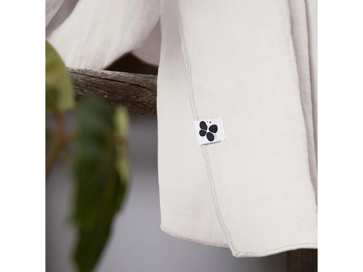 OUREA - Rideau Ajustable 140x300 cm Gaze de Coton Chantilly + 8 Anneaux Pince