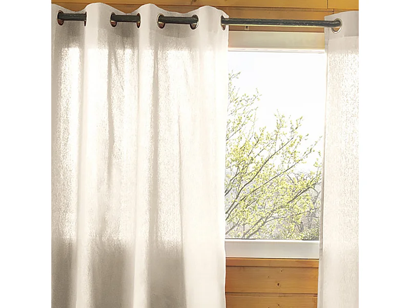 SOPHIE - Rideau 140x260cm Coton Coloris Grège ?illets Inox