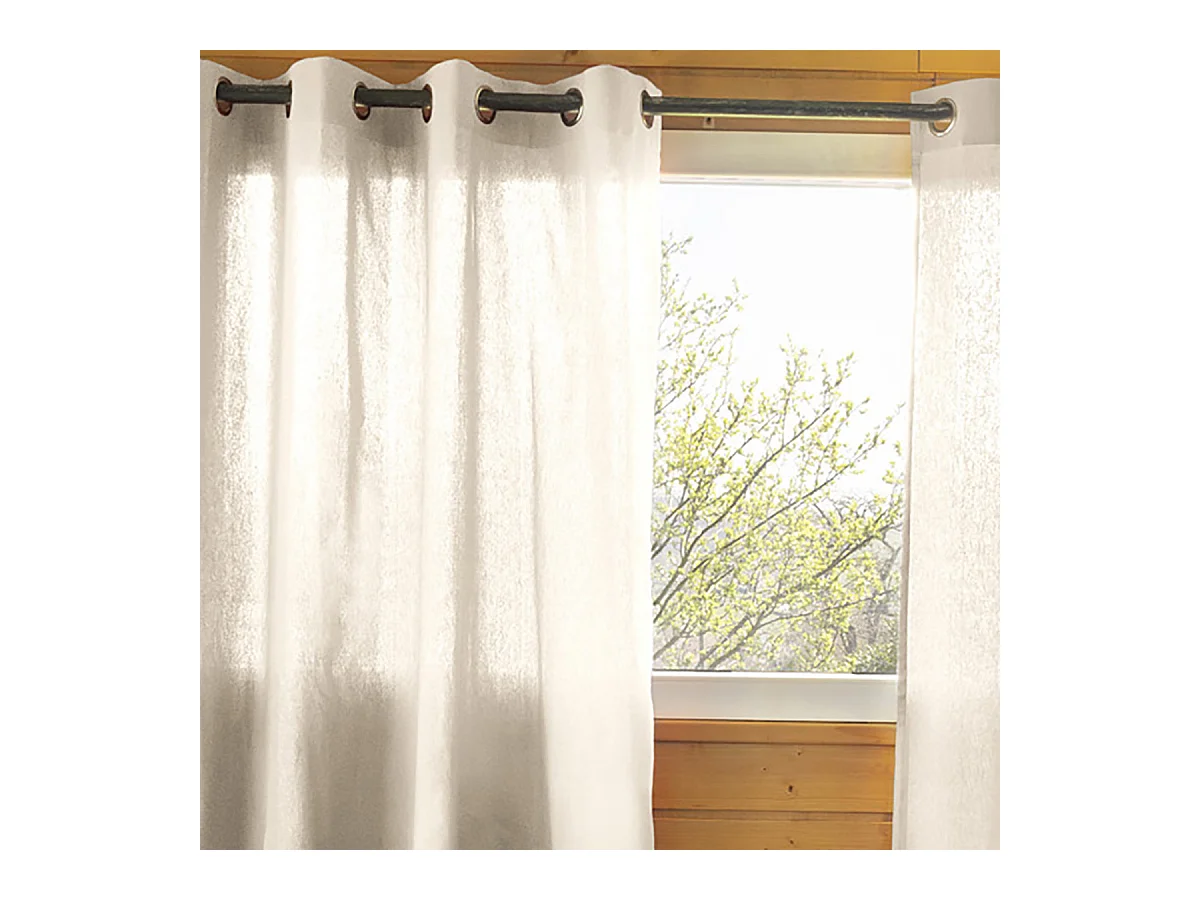 SOPHIE - Rideau 140x260cm Coton Coloris Grège Œillets Inox