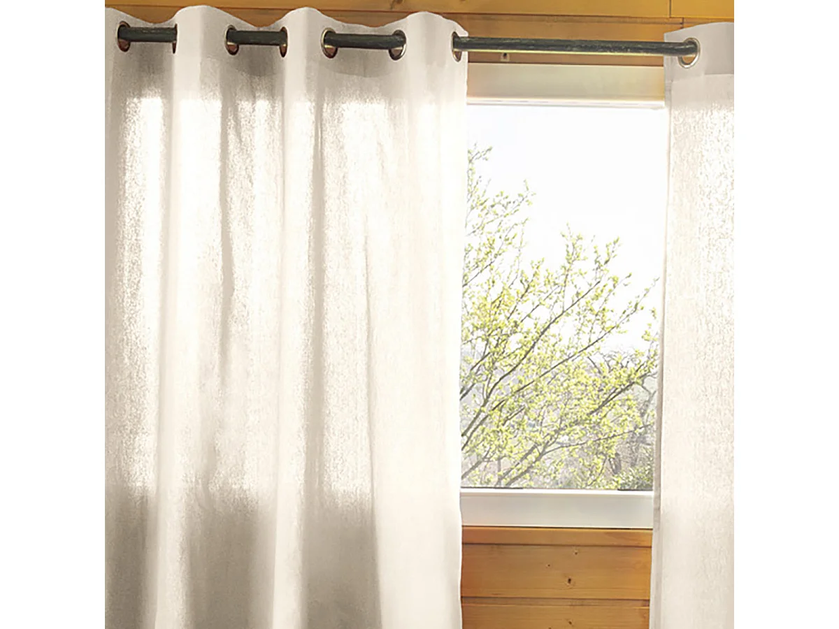 SOPHIE - Rideau 140x260cm Coton Coloris Grège ?illets Inox