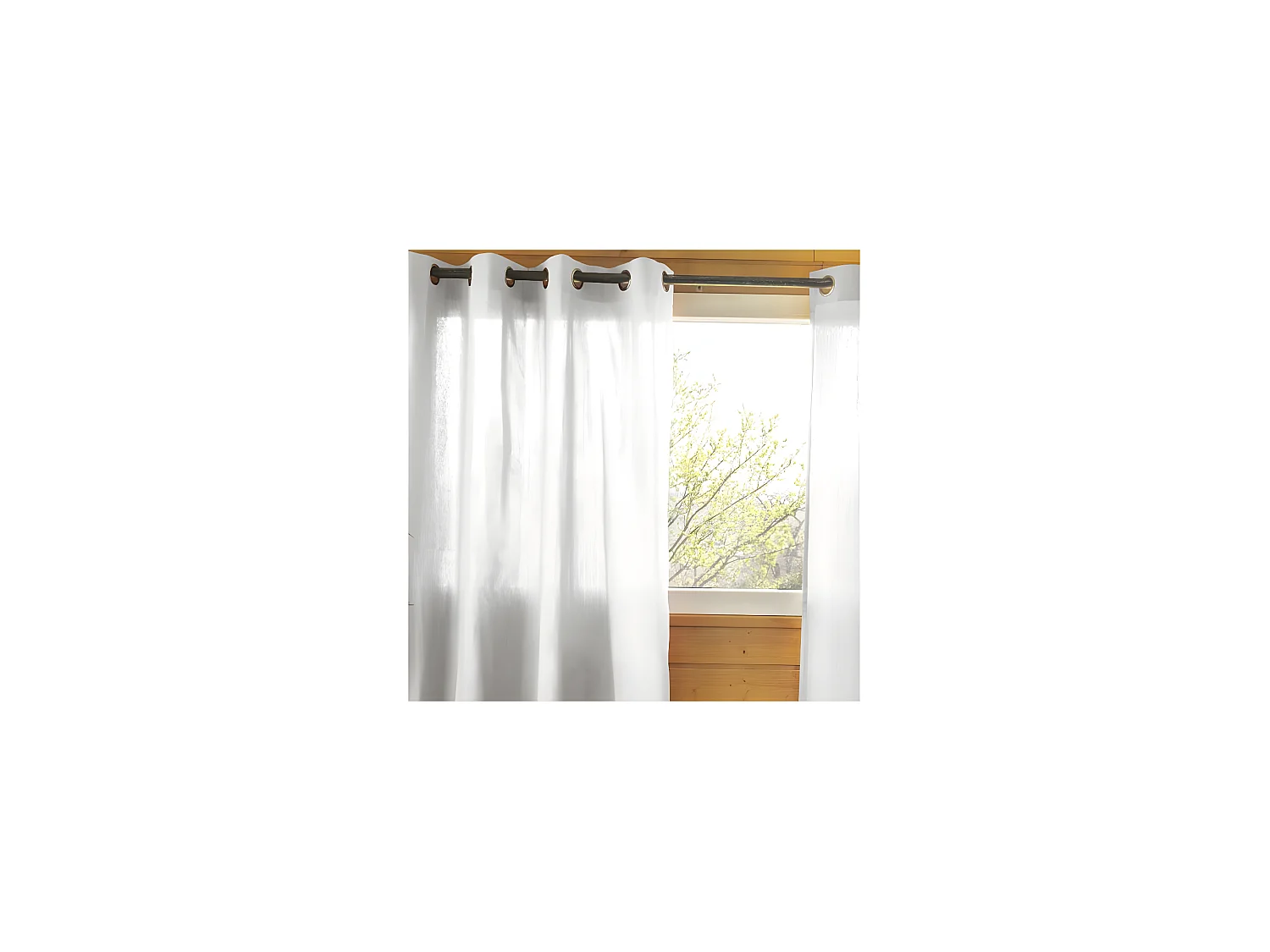 SOPHIE - Rideau 140x260cm Coton Coloris Nuage ?illets Inox