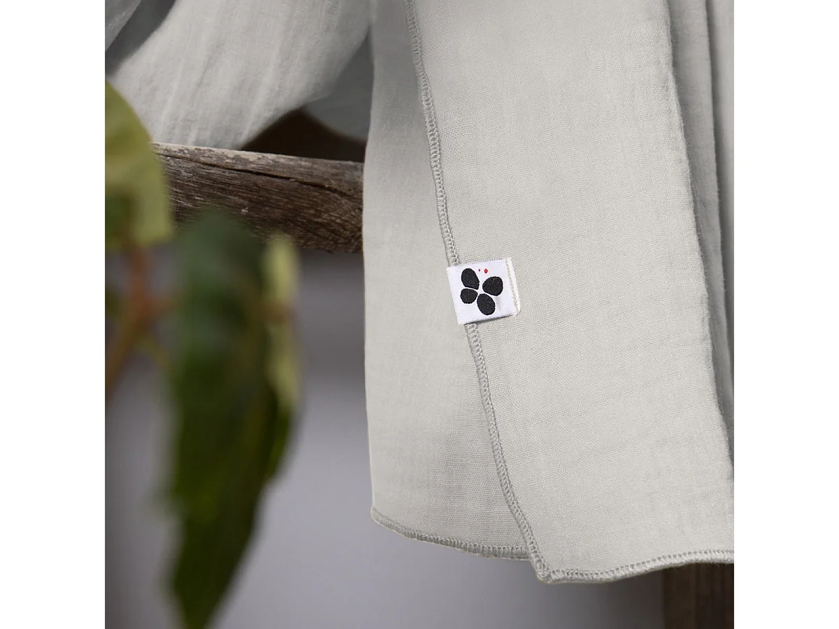 OUREA - Rideau Ajustable 140x300 cm Gaze de Coton Nuage + 8 Anneaux Pince