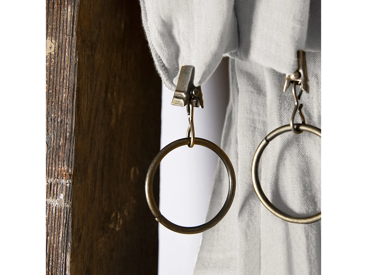 OUREA - Rideau Ajustable 140x300 cm Gaze de Coton Nuage + 8 Anneaux Pince