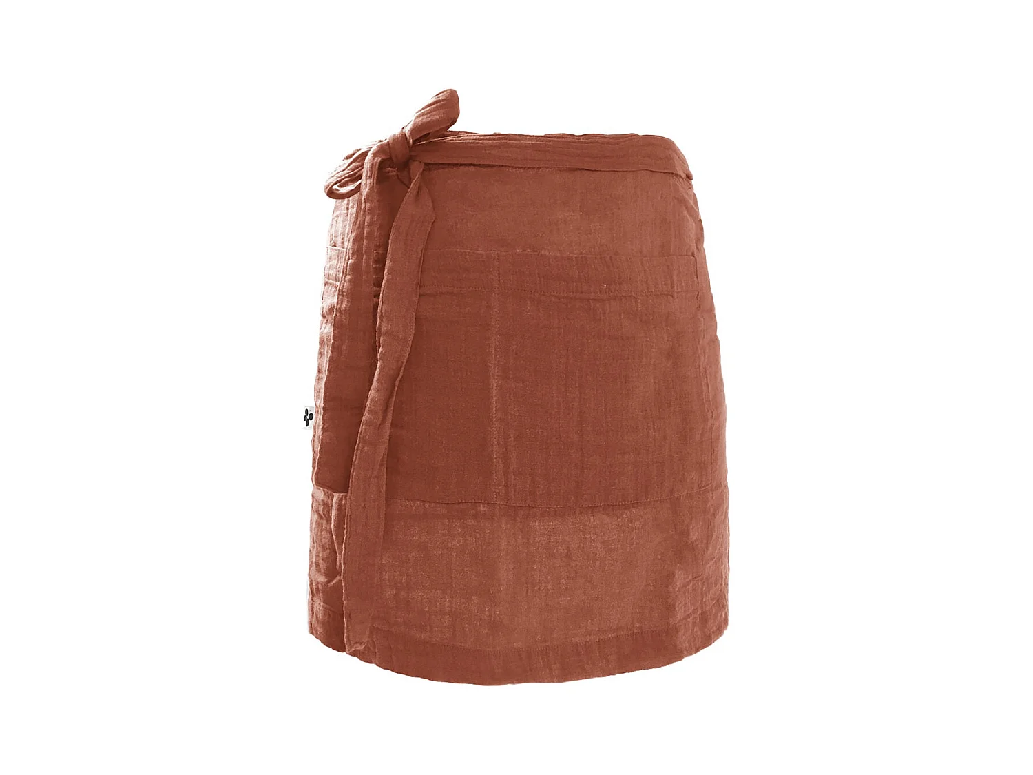 OUREA - Demi-Tablier avec Double Poche Gaze de Coton Terracotta