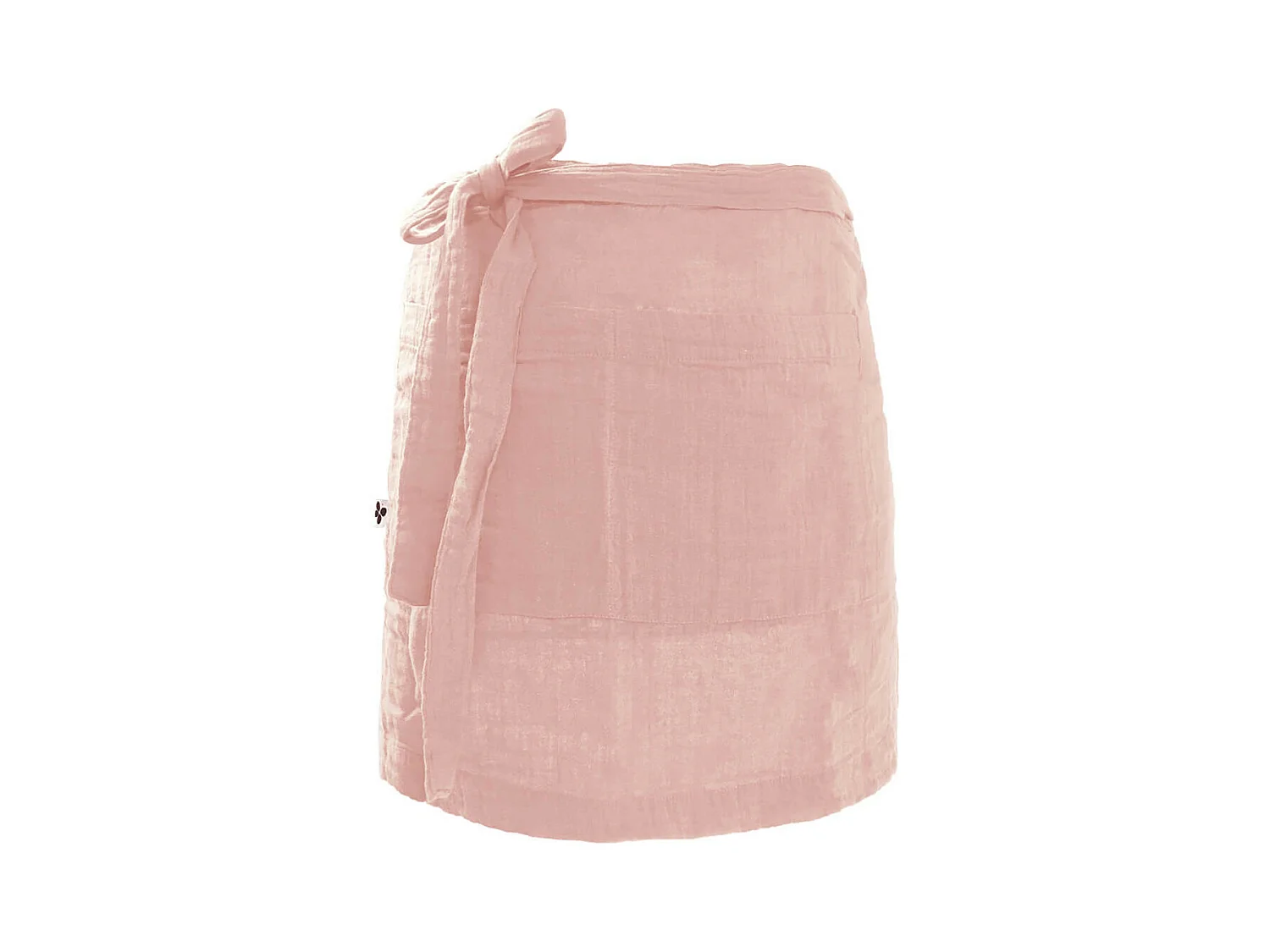 OUREA - Demi-Tablier avec Double Poche Gaze de Coton Rose Pêche