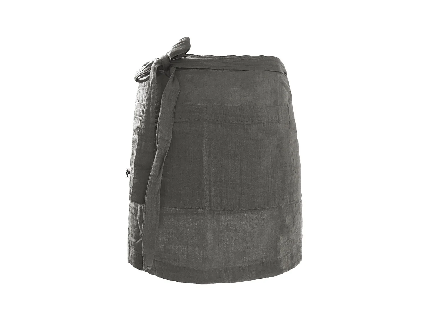 OUREA - Demi-Tablier avec Double Poche Gaze de Coton Granit
