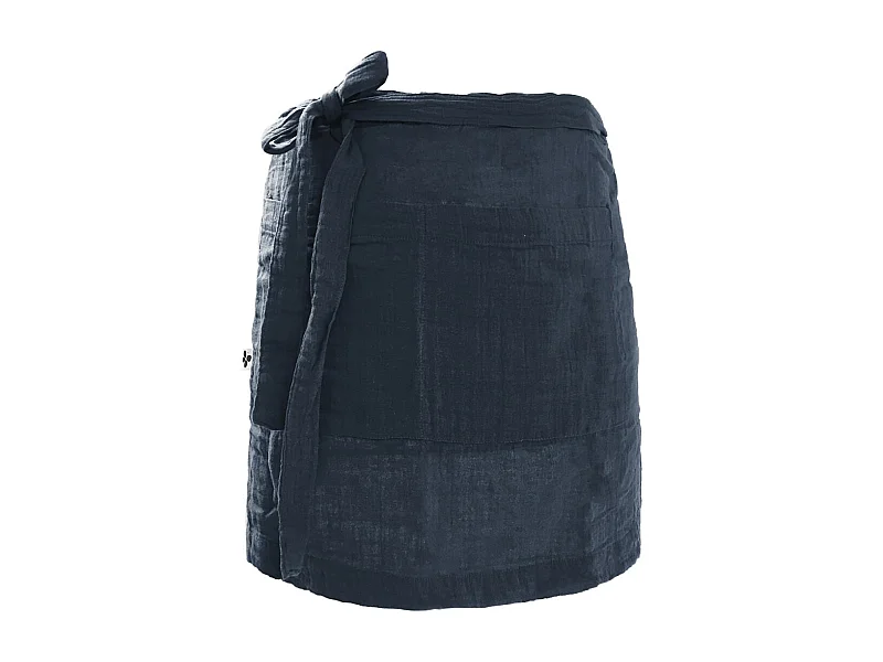 OUREA - Demi-Tablier avec Double Poche Gaze de Coton Minuit