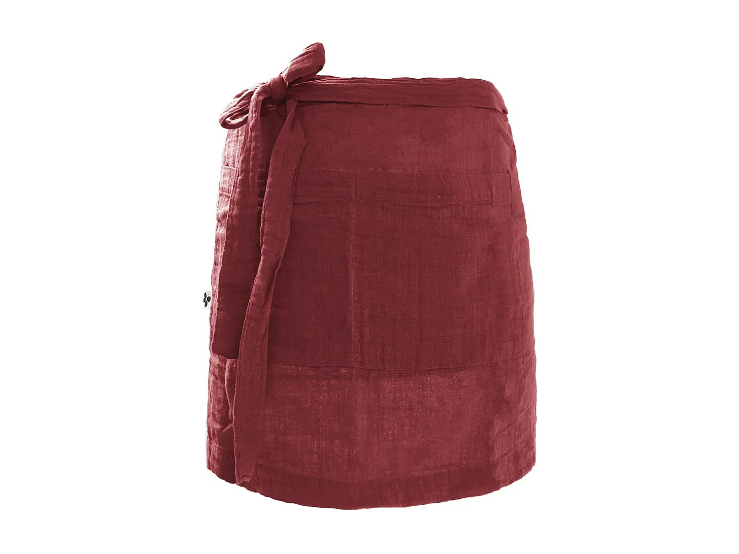 OUREA - Demi-Tablier avec Double Poche Gaze de Coton Lie de Vin