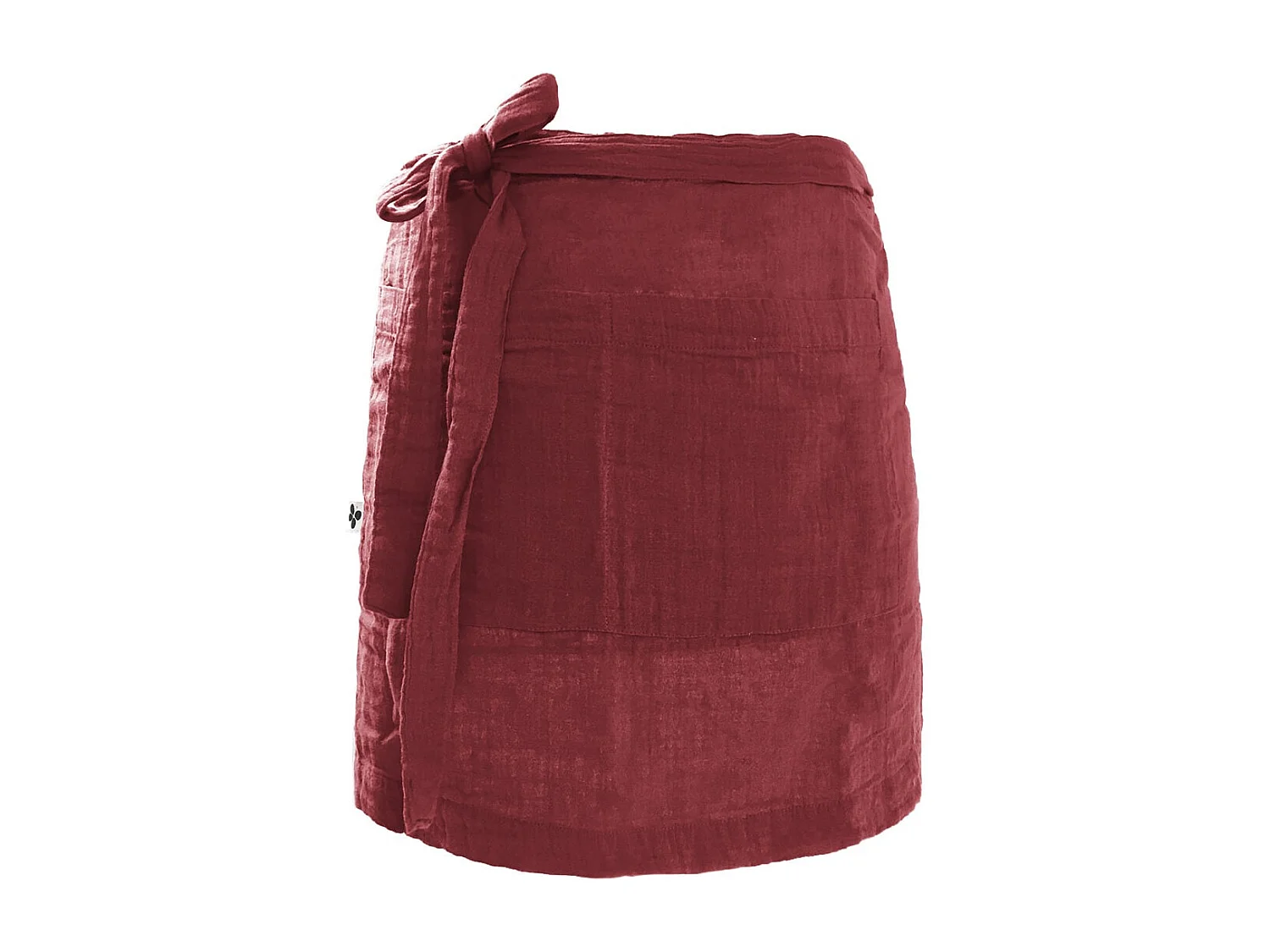 OUREA - Demi-Tablier avec Double Poche Gaze de Coton Lie de Vin