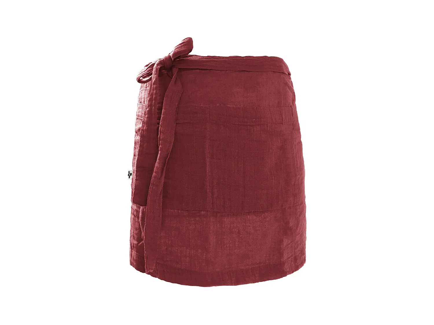 OUREA - Demi-Tablier avec Double Poche Gaze de Coton Lie de Vin