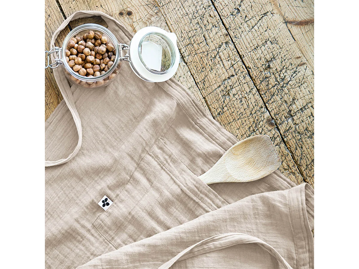 OUREA - Demi-Tablier avec Double Poche Gaze de Coton Pampa