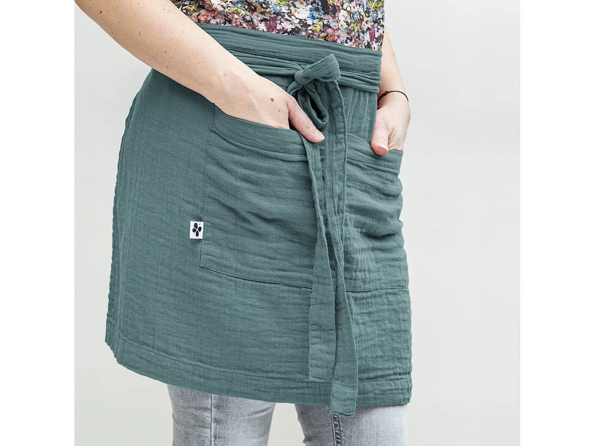 OUREA - Demi-Tablier avec Double Poche Gaze de Coton Canard