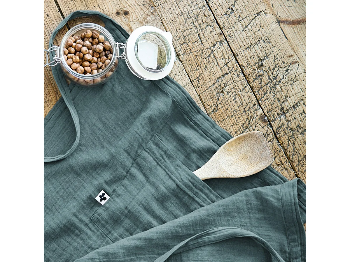 OUREA - Demi-Tablier avec Double Poche Gaze de Coton Canard