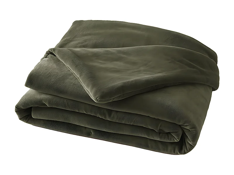 HARRIS - Chemin de Lit 90x200cm Velours de Coton Coloris Thym