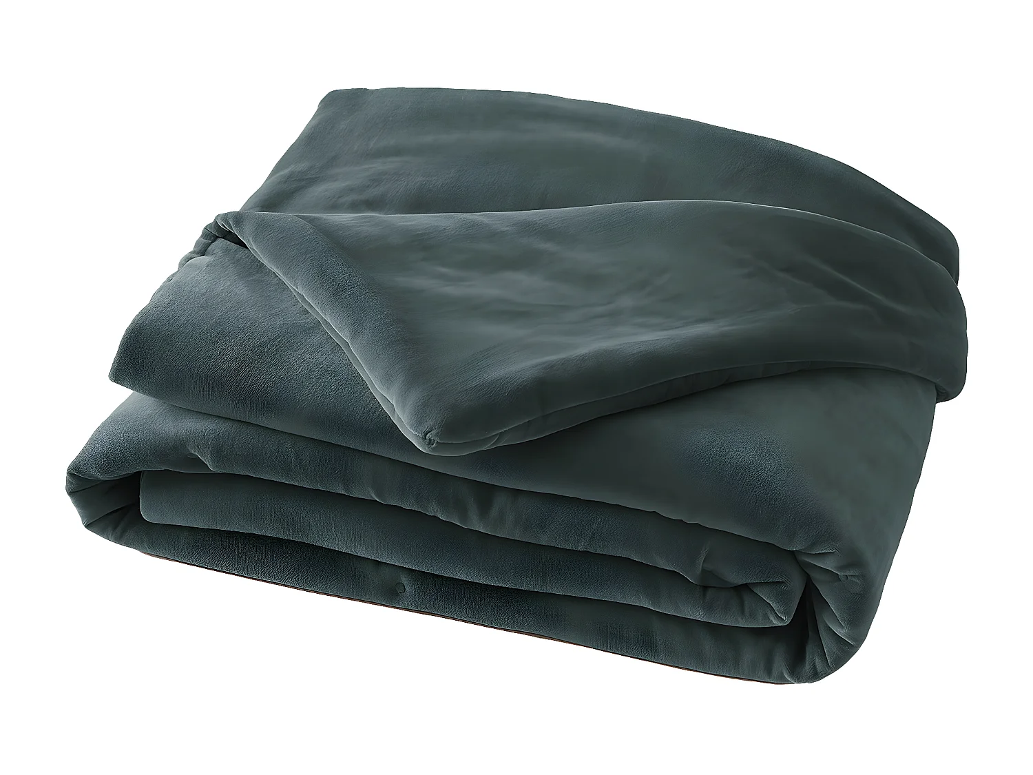 HARRIS - Chemin de Lit 90x200cm Velours de Coton Coloris Ardoise