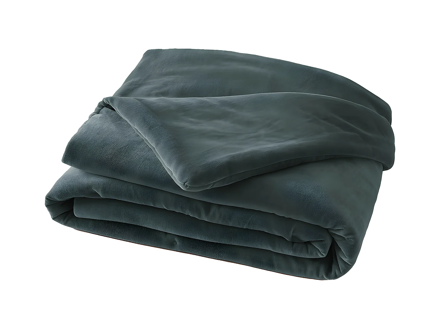 HARRIS - Chemin de Lit 90x200cm Velours de Coton Coloris Ardoise