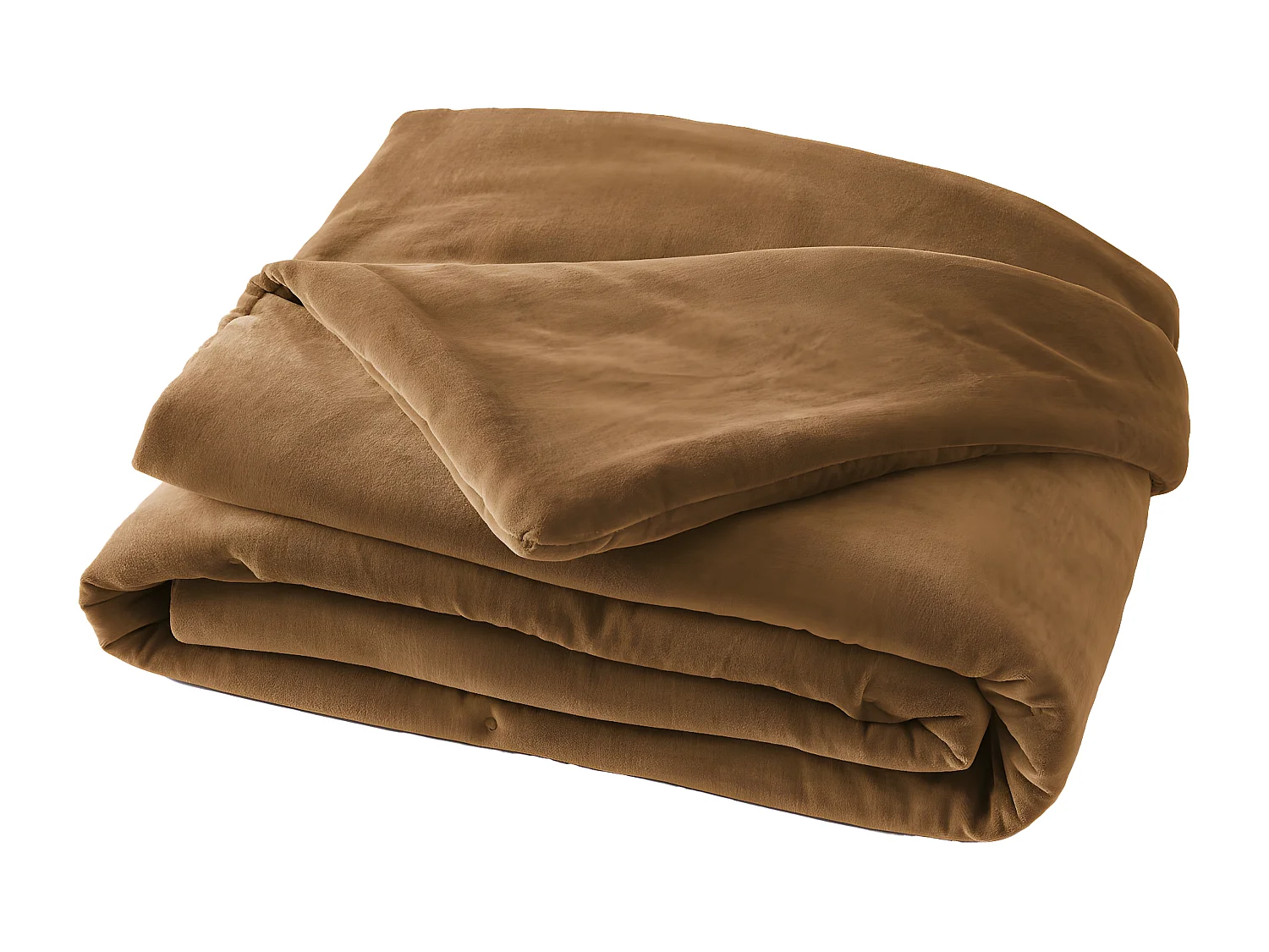 HARRIS - Chemin de Lit 90x200cm Velours de Coton Coloris Camel