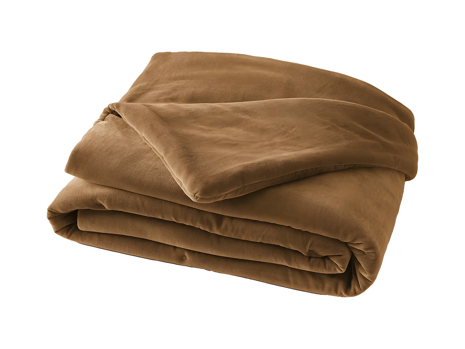 HARRIS - Chemin de Lit 90x200cm Velours de Coton Coloris Camel