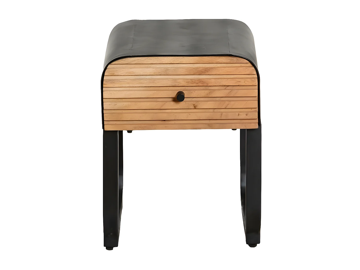 Table de chevet en bois de manguier et métal Jacques