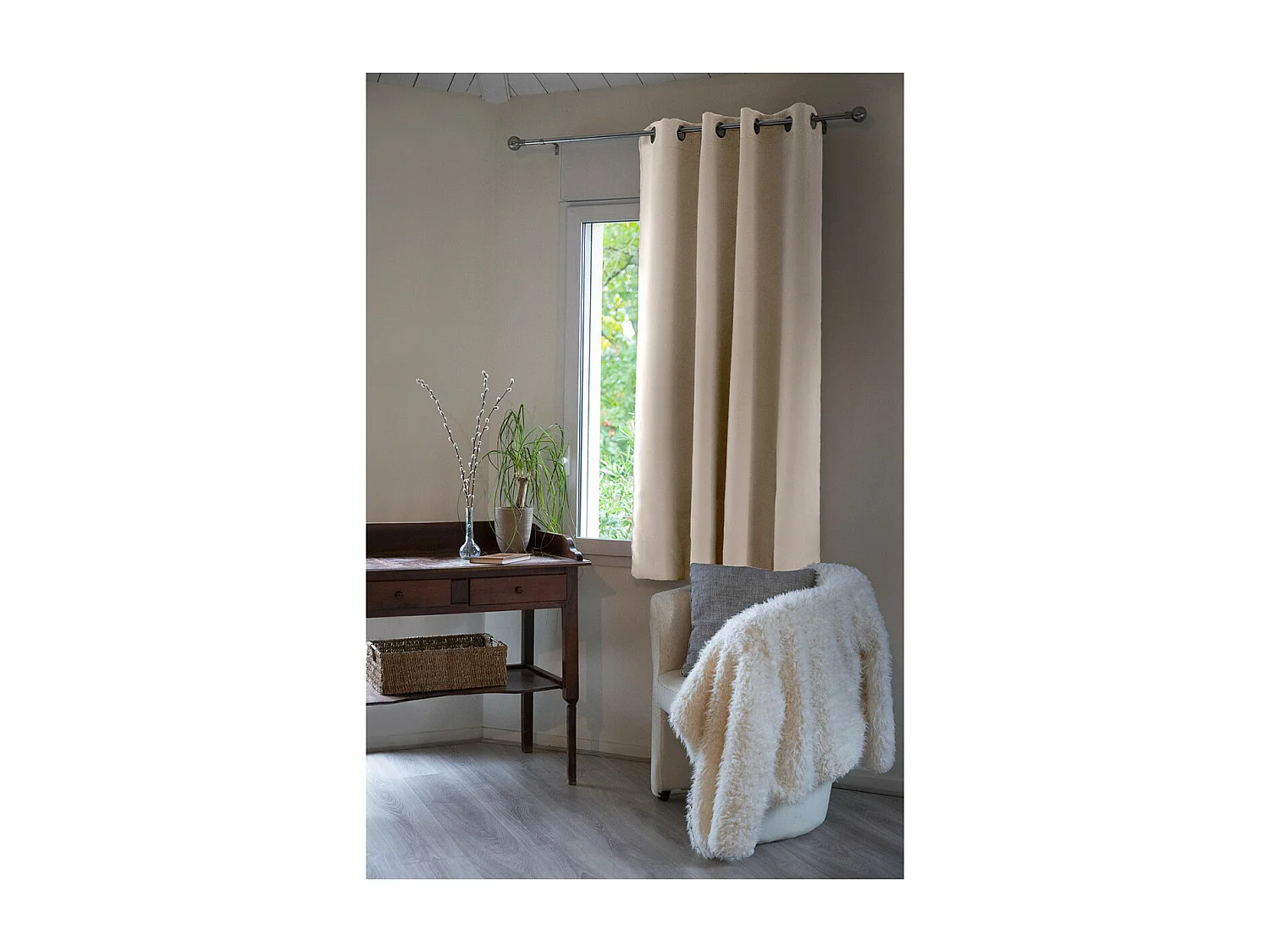 KEEPER - Rideau Thermique Occultant 140x180cm Coloris Pampa