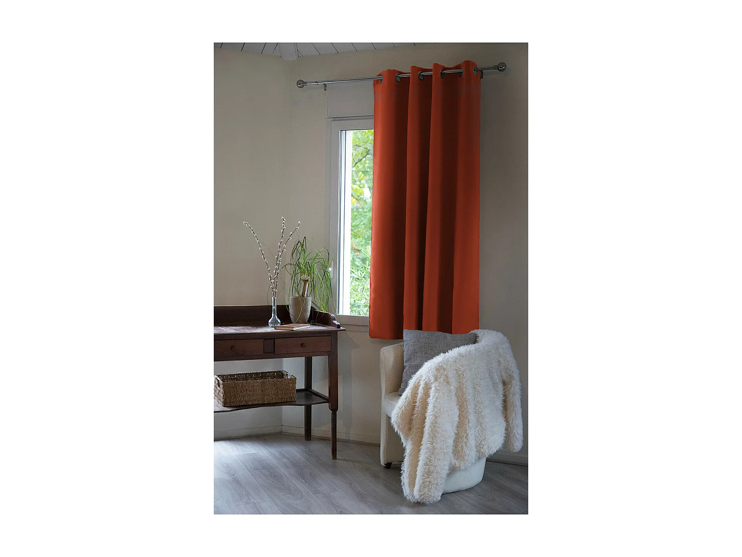 DARKER - Rideau Occultant 140x180cm Coloris Terracotta