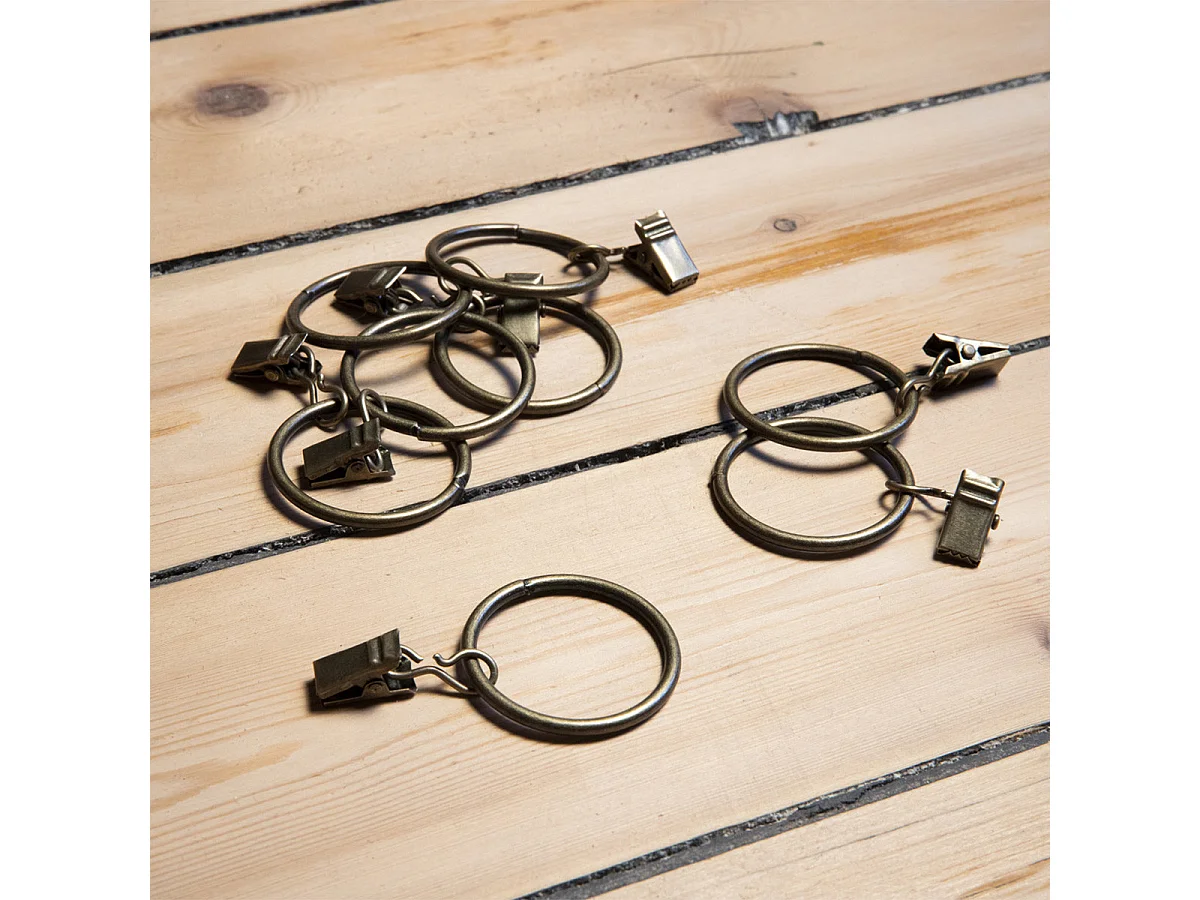 MARGAUX - Rideau Ajustable 140x270cm Lin Lavé Craie + 8 Anneaux Pince