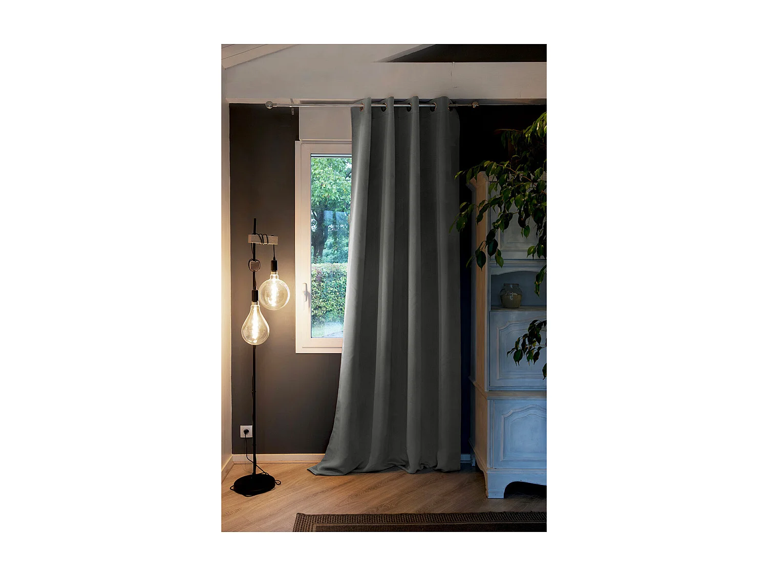 KEEPER - Rideau Thermique Occultant 140x280cm Coloris Anthracite