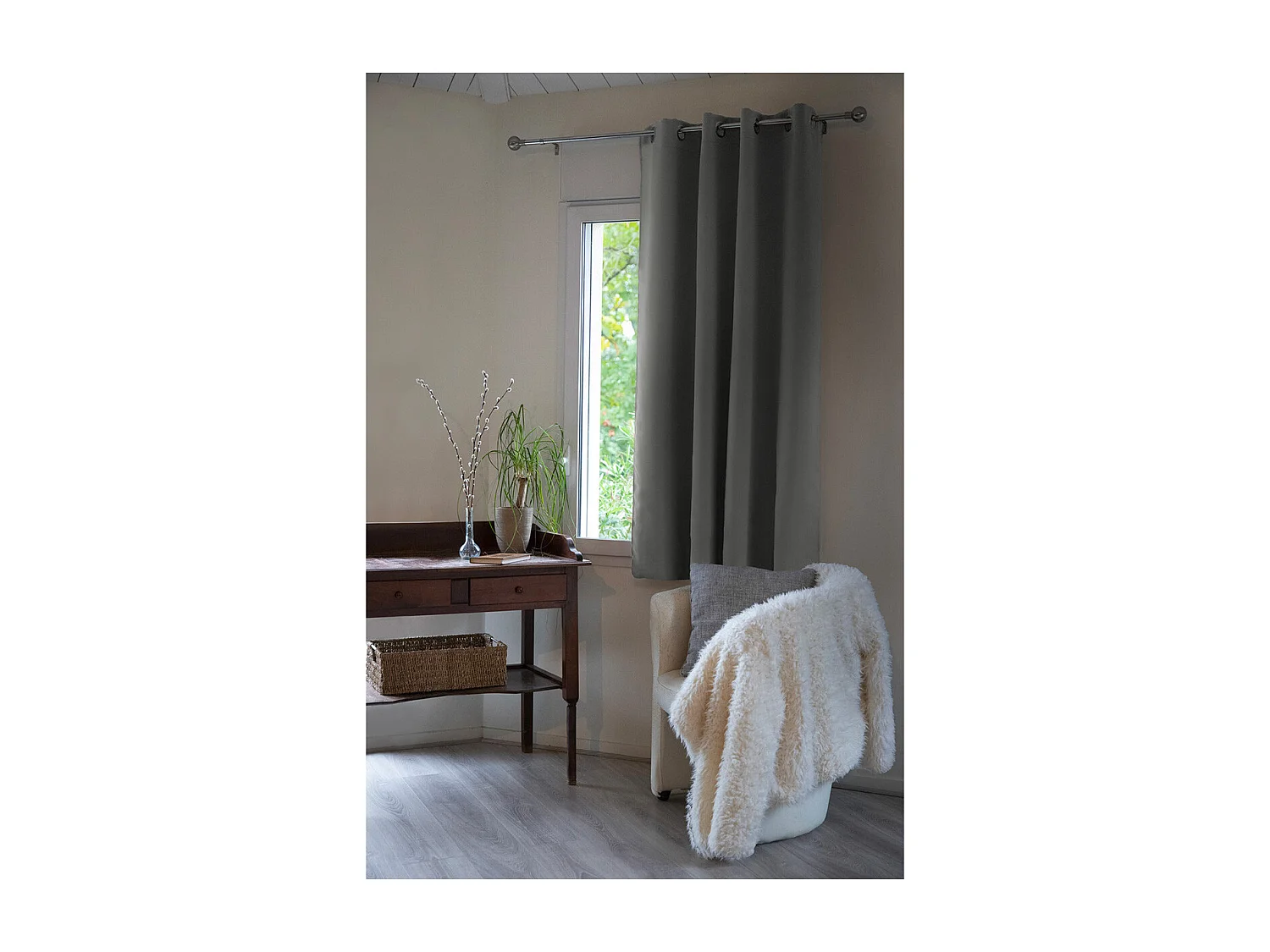 KEEPER - Rideau Thermique Occultant 140x180cm Coloris Anthracite