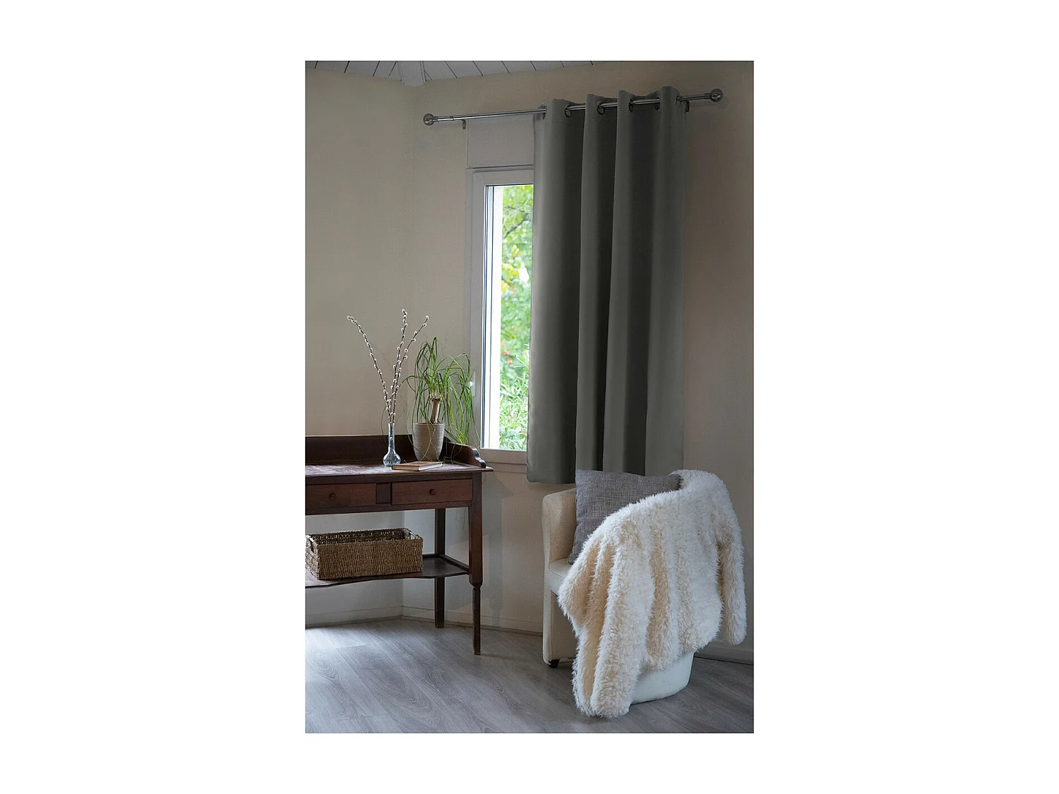 DARKER - Rideau Occultant 140x180cm Coloris Anthracite