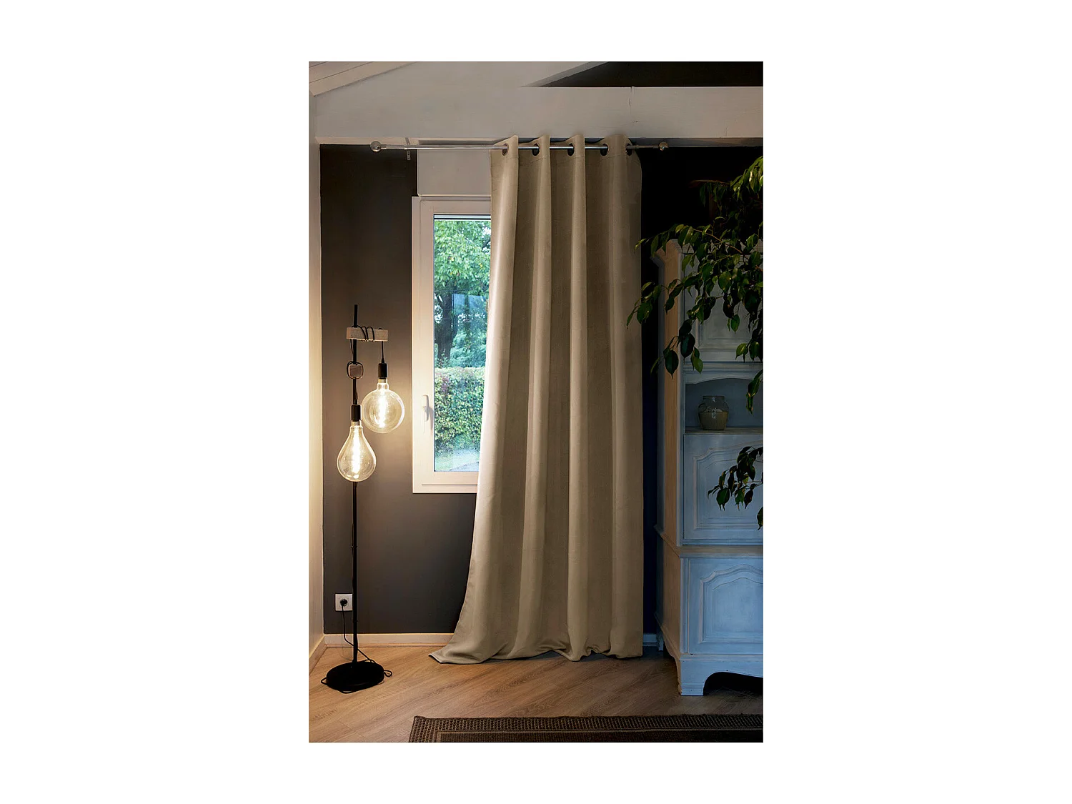 KEEPER - Rideau Thermique Occultant 140x280cm Coloris Lin