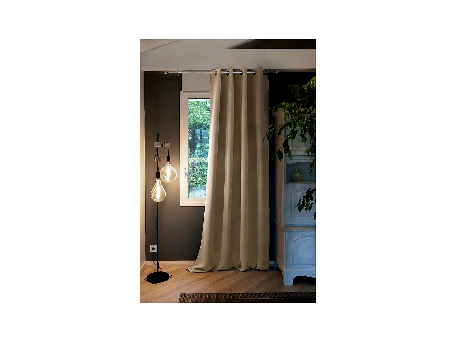 KEEPER - Rideau Thermique Occultant 140x280cm Coloris Lin