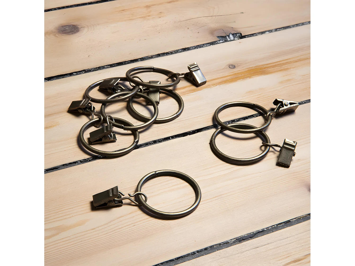 MARGAUX - Rideau Ajustable 140x270cm Lin Lavé Caramel + 8 Anneaux Pince