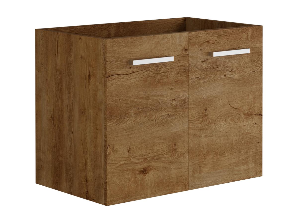 Waschbeckenunterschrank hängend - 60 cm - Holzfarben dunkel - MIELA II günstig online kaufen