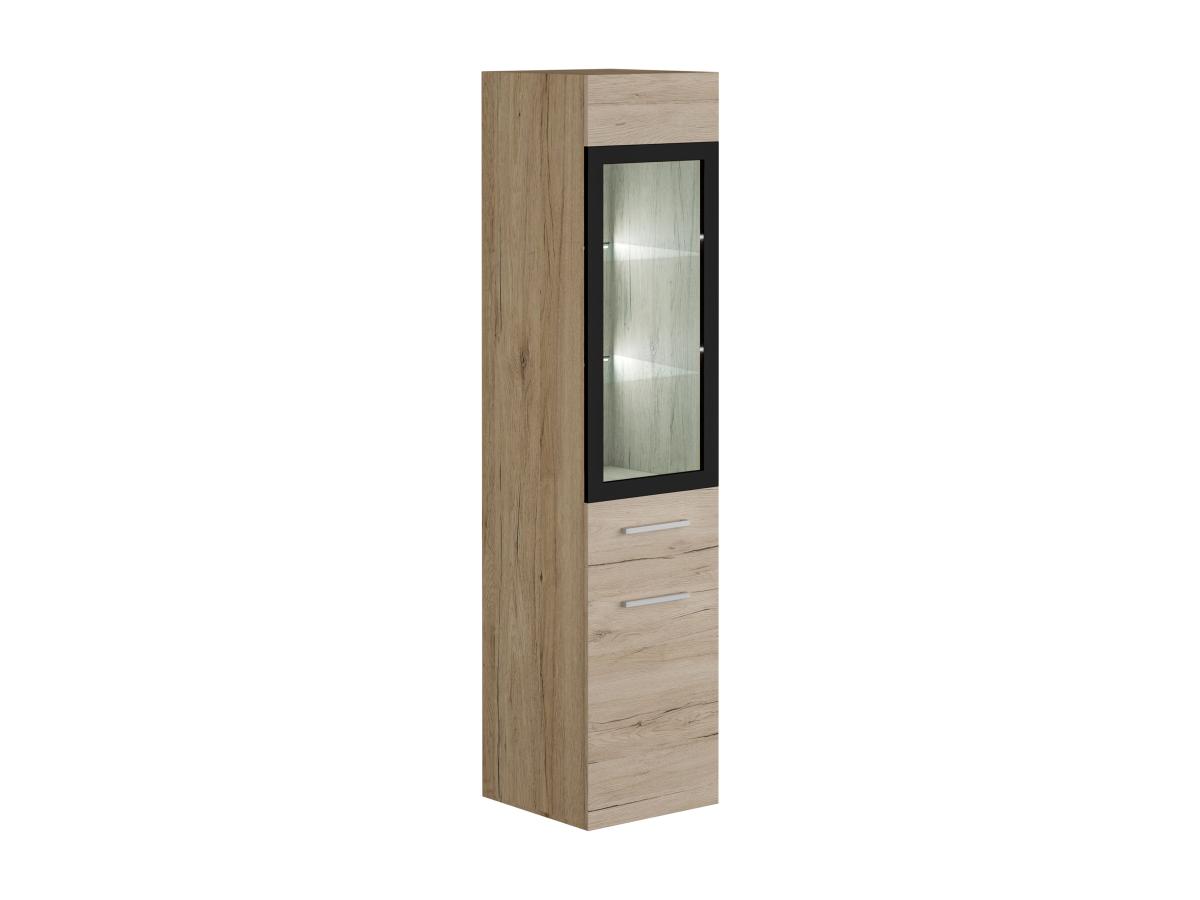 Badezimmerschrank mit weißen LEDs - 30 x 30 x 132 cm - Helles Holzfarben - günstig online kaufen