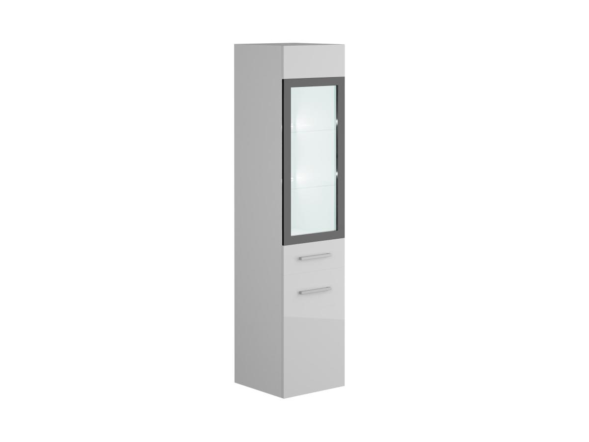 Badezimmerschrank mit weißen LEDs - Weiß - L30 x B30 x H132 cm - LAURINE II günstig online kaufen